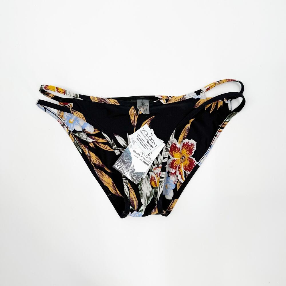 Volcom Bikini Bottom SZ Extra Small Simply Ink Tropakill Hipster NWT Floral Full - Picture 4 of 16